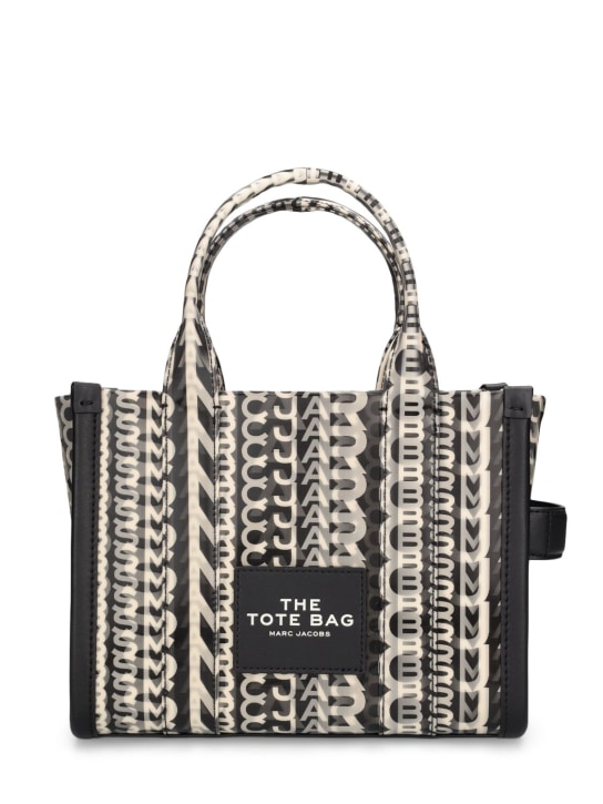 Marc Jacobs: The Small Tote monogram bag - Siyah/Beyaz - women_0 | Luisa Via Roma