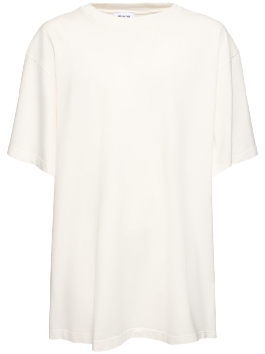 Hed Mayner: 大廓形棉质平纹针织T恤 - 白色 - men_0 | Luisa Via Roma