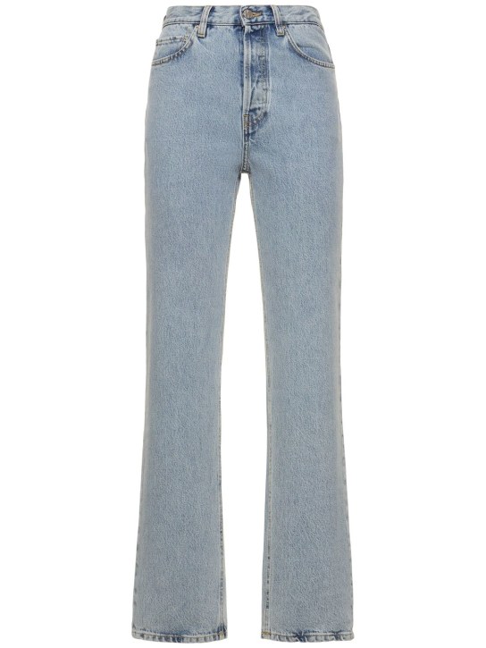 Toteme: Jeans rectos de algodón orgánico - Azul - women_0 | Luisa Via Roma