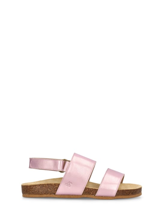 Bonpoint: Leather sandals - Pink - kids-girls_0 | Luisa Via Roma