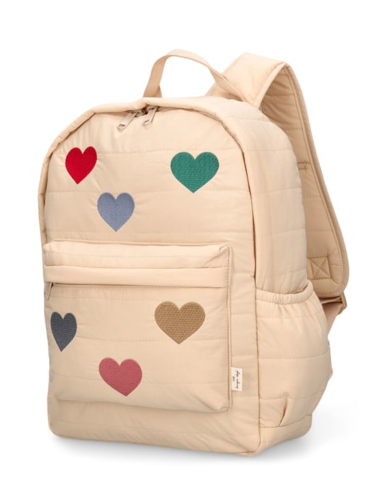 Konges Sløjd: Embroidered nylon backpack - Beige/Multi - kids-girls_1 | Luisa Via Roma