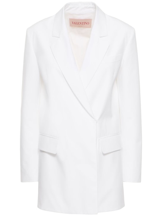 Valentino: 单排扣棉质夹克 - 白色 - women_0 | Luisa Via Roma