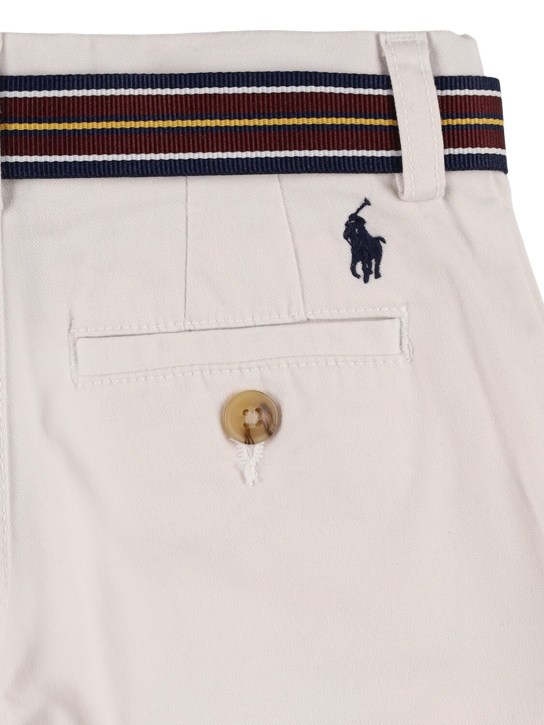 Polo Ralph Lauren: Short en sergé de coton stretch - Blanc - kids-boys_1 | Luisa Via Roma