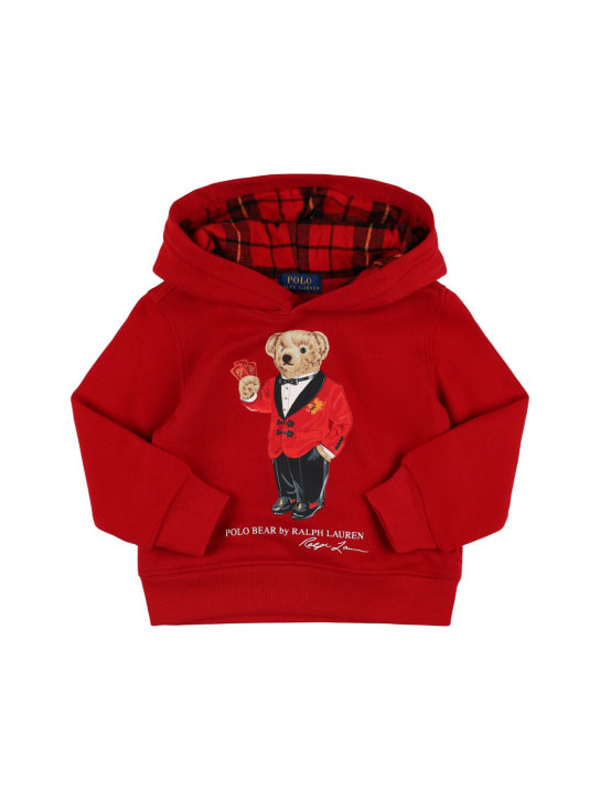 Polo Ralph Lauren: Hoodie aus Baumwollmischung mit Druck - Rot - kids-boys_0 | Luisa Via Roma
