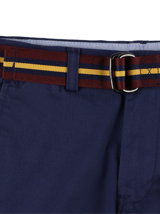 Ralph Lauren: Stretch cotton twill chino pants w/ belt - Dark Blue - kids-boys_1 | Luisa Via Roma
