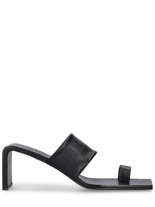 Jil Sander: 65mm Leather sandals - Siyah - women_0 | Luisa Via Roma