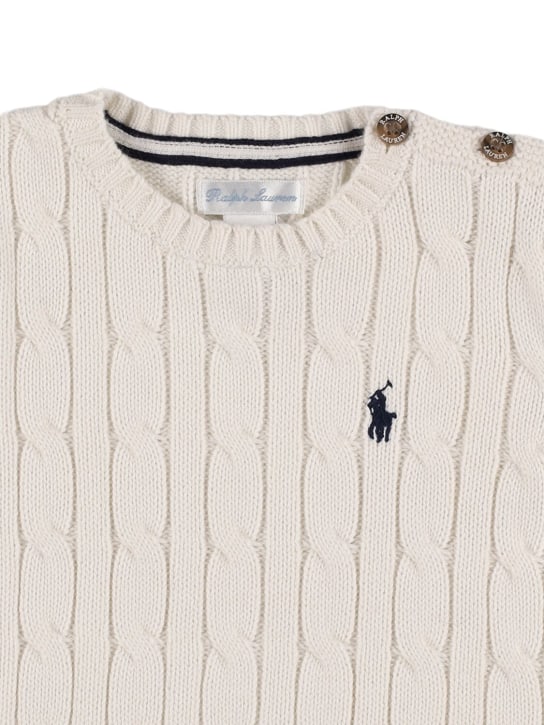 Polo Ralph Lauren: Cotton knit sweater - Beyaz - kids-boys_1 | Luisa Via Roma