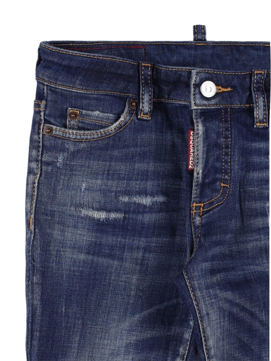 Dsquared2: Jeans in denim di cotone stretch - Denim - kids-girls_1 | Luisa Via Roma