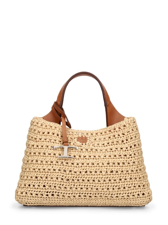 Tod's: Micro Sacca raffia top handle bag - women_0 | Luisa Via Roma