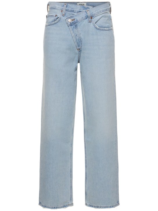 Agolde: Criss cross cotton straight jeans - Mavi - women_0 | Luisa Via Roma