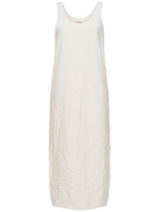 AURALEE: Wrinkled cotton twill maxi dress - Beyaz - women_0 | Luisa Via Roma