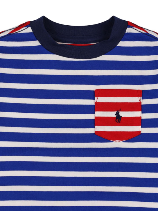 Polo Ralph Lauren: T-shirt in jersey di cotone con logo ricamato - Multicolore - kids-boys_1 | Luisa Via Roma