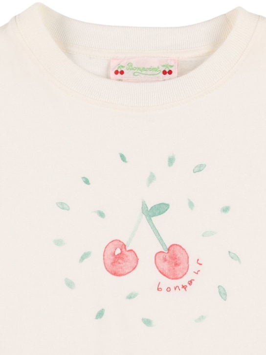 Bonpoint: Robe en popeline et jersey de coton - Blanc - kids-girls_1 | Luisa Via Roma