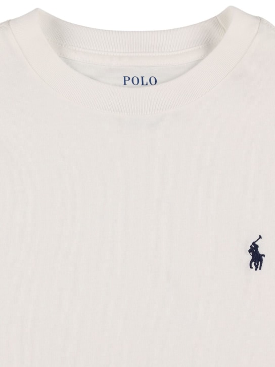 Polo Ralph Lauren: Camiseta de jersey de algodón con logo bordado - Blanco - kids-girls_1 | Luisa Via Roma