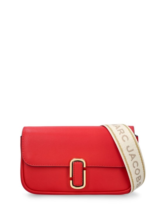 Marc Jacobs: The Mini Soft leather shoulder bag - Kırmızı - women_0 | Luisa Via Roma