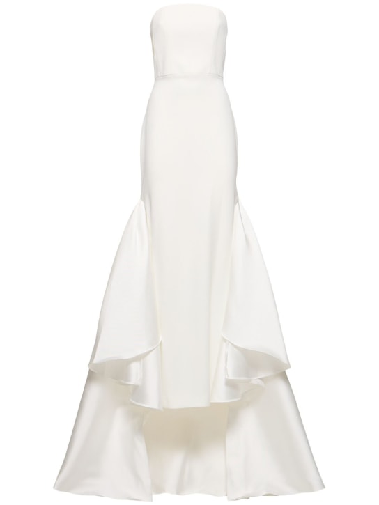 Solace London: Jodi梭织绉纱无肩带超长连衣裙 - 白色 - women_0 | Luisa Via Roma