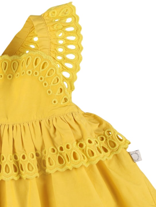 Stella Mccartney Kids: Vestido de popelina de algodón orgánico - Amarillo - kids-girls_1 | Luisa Via Roma