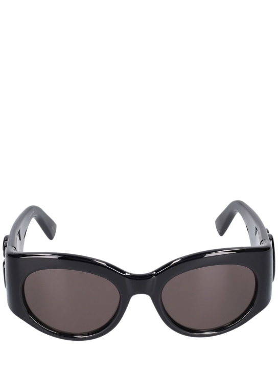 Gucci: Gafas de sol ovaladas - Negro/Gris - women_0 | Luisa Via Roma