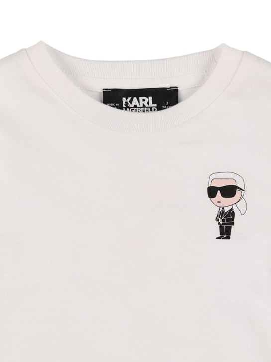 Karl Lagerfeld: 有机棉平纹针织T恤 - 白色 - kids-boys_1 | Luisa Via Roma