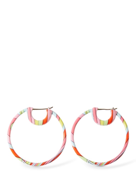 Pucci: Small printed hoops - Pink/Orange - women_0 | Luisa Via Roma