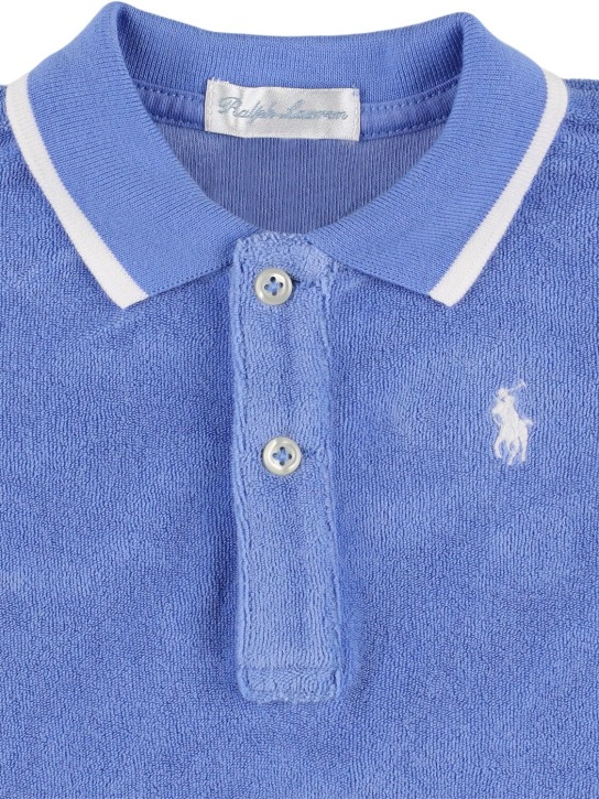 Ralph Lauren: Cotton terry polo t-shirt & shorts - Light Blue - kids-boys_1 | Luisa Via Roma