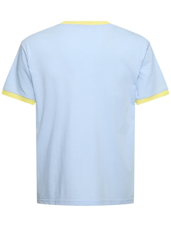 Bluemarble: Printed cotton blend  jersey t-shirt - Blue - men_4 | Luisa Via Roma