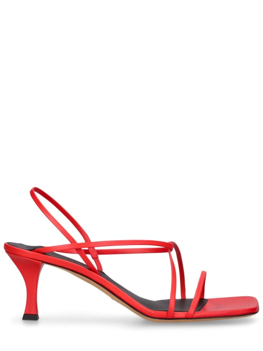 Proenza Schouler: 60毫米方头皮革凉鞋 - 红色 - women_0 | Luisa Via Roma