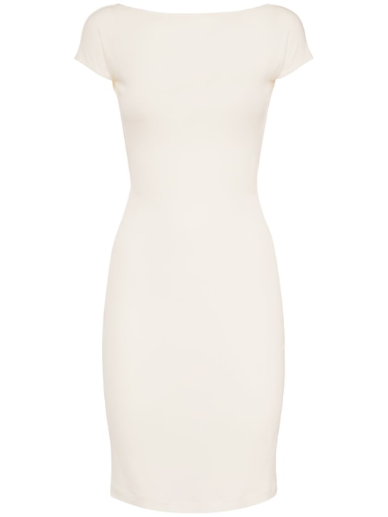 Dsquared2: Jersey open back mini dress - White - women_0 | Luisa Via Roma