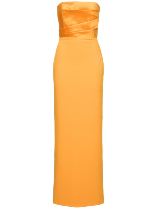Solace London: Afra绉纱针织超长连衣裙 - 橙色 - women_0 | Luisa Via Roma
