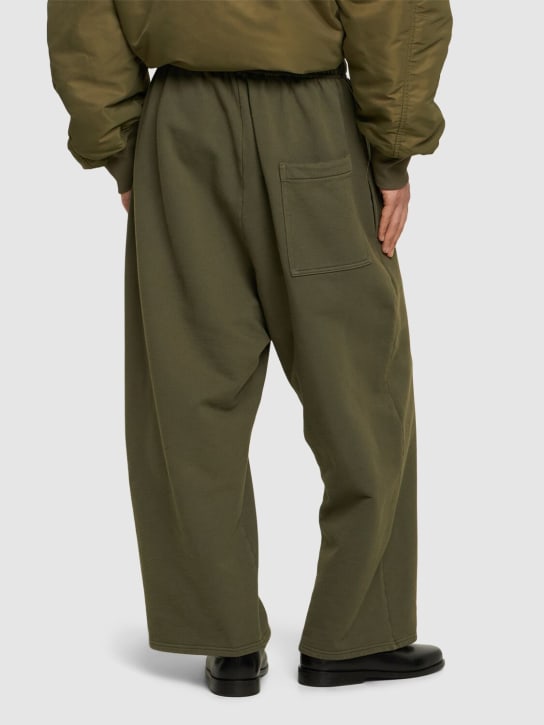 Hed Mayner: Compact brushed cotton jersey pants - men_2 | Luisa Via Roma