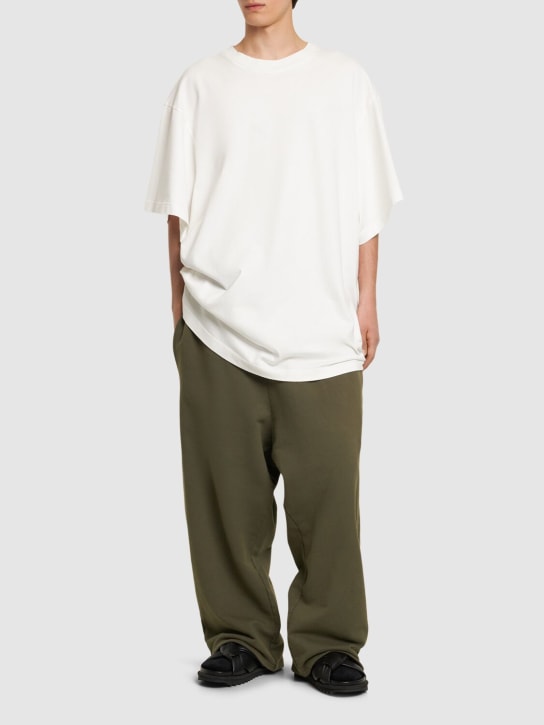 Hed Mayner: 大廓形棉质平纹针织T恤 - 白色 - men_1 | Luisa Via Roma