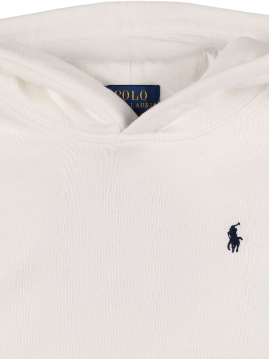 Polo Ralph Lauren: Sudadera de algodón con logo bordado y capucha - Blanco - kids-boys_1 | Luisa Via Roma