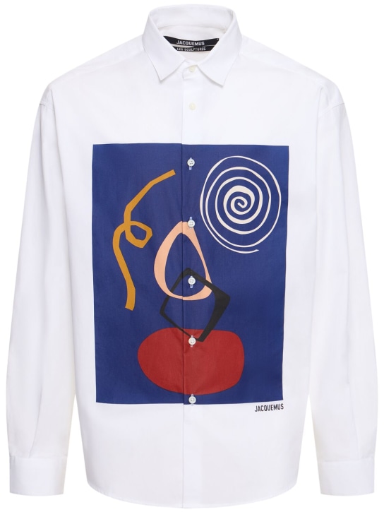 Jacquemus: La Chemise Simon cotton shirt - Beyaz - men_0 | Luisa Via Roma