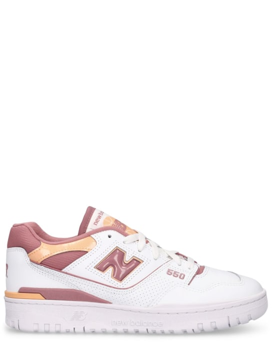 New Balance: 550运动鞋 - 白色/粉红色 - women_0 | Luisa Via Roma