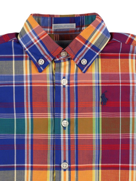 Polo Ralph Lauren: Camicia in popeline check e pantaloni - Multicolore - kids-boys_1 | Luisa Via Roma