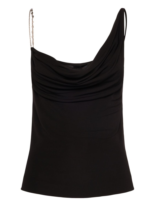 Dsquared2: Drapiertes Jersey-Oberteil - Schwarz - women_0 | Luisa Via Roma