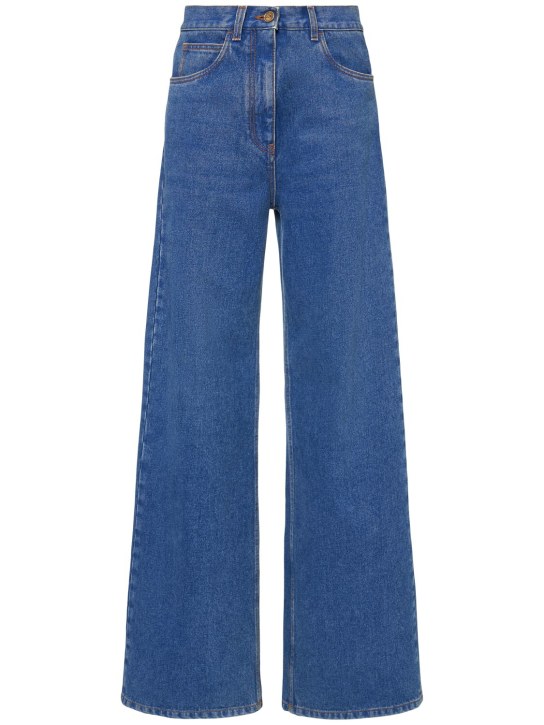 Etro: Denim high rise wide jeans - women_0 | Luisa Via Roma