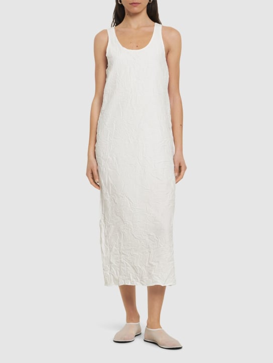 AURALEE: Wrinkled cotton twill maxi dress - Beyaz - women_1 | Luisa Via Roma