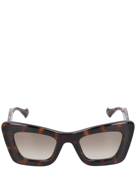 Gucci: GG1552S注塑猫眼太阳镜 - Havana棕色 - women_0 | Luisa Via Roma