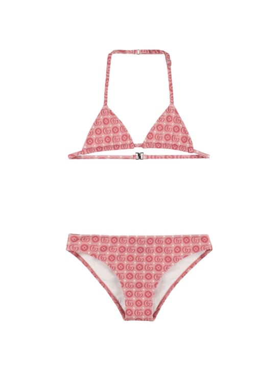 Gucci: Bikini de lycra a lunares - Rosa - kids-girls_0 | Luisa Via Roma