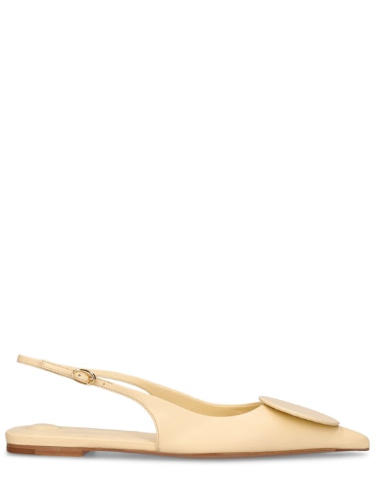 Jacquemus: 10mm Duelo P leather slingback flats - women_0 | Luisa Via Roma