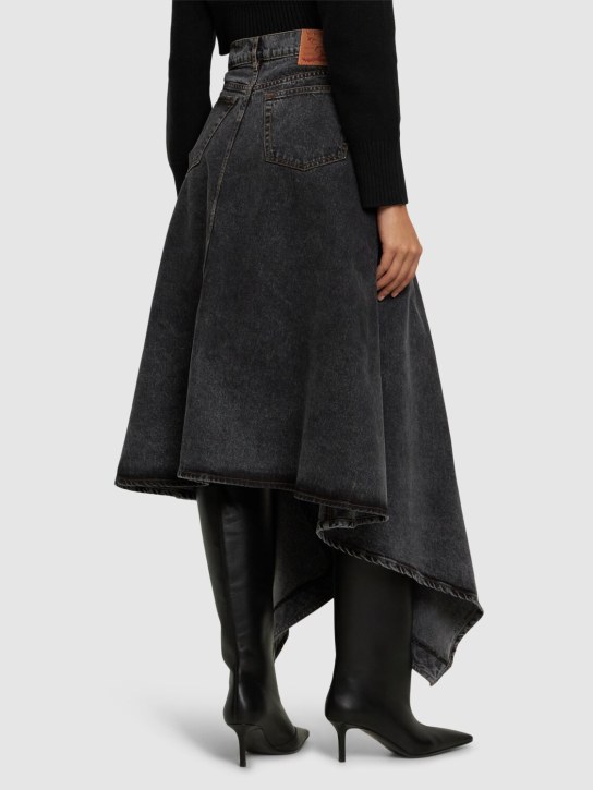 Y/PROJECT: Denim asymmetric slit midi skirt - women_2 | Luisa Via Roma