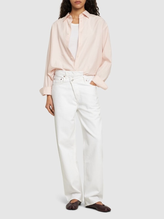 Agolde: Criss cross cotton straight jeans - White - women_1 | Luisa Via Roma