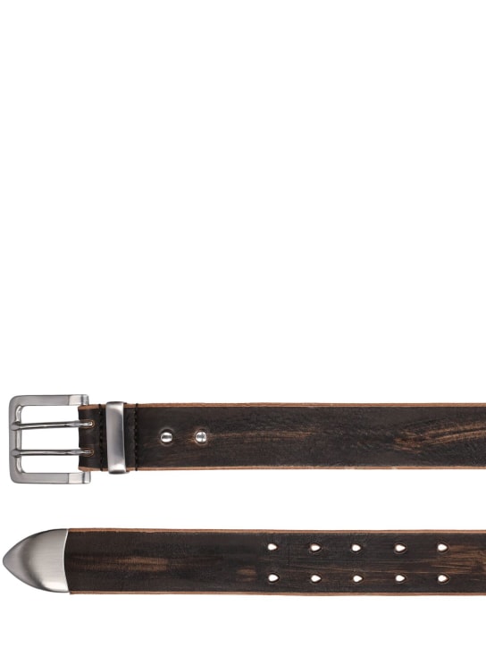Our Legacy: 4cm Leather belt - Black - men_1 | Luisa Via Roma