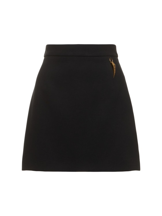 Roberto Cavalli: Compact viscose jersey mini skirt - Siyah - women_0 | Luisa Via Roma