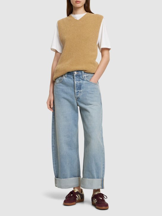 CITIZENS OF HUMANITY: Ayla cuffed baggy cotton crop jeans - Blue - women_1 | Luisa Via Roma