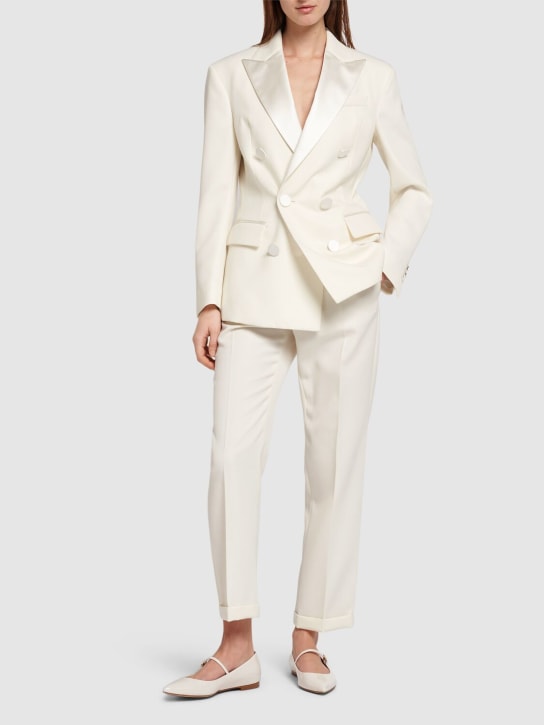 Dsquared2: Boston wool blend twill suit - Beyaz - women_1 | Luisa Via Roma