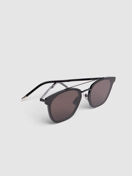 Saint Laurent: Classic SL 28 metal sunglasses - Black - men_1 | Luisa Via Roma