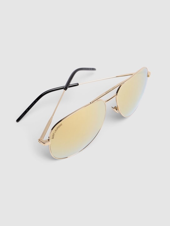 Saint Laurent: Classic 11 metal sunglasses - Light Gold - men_1 | Luisa Via Roma
