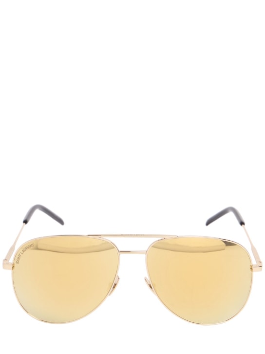 Saint Laurent: Classic 11 metal sunglasses - Light Gold - men_0 | Luisa Via Roma